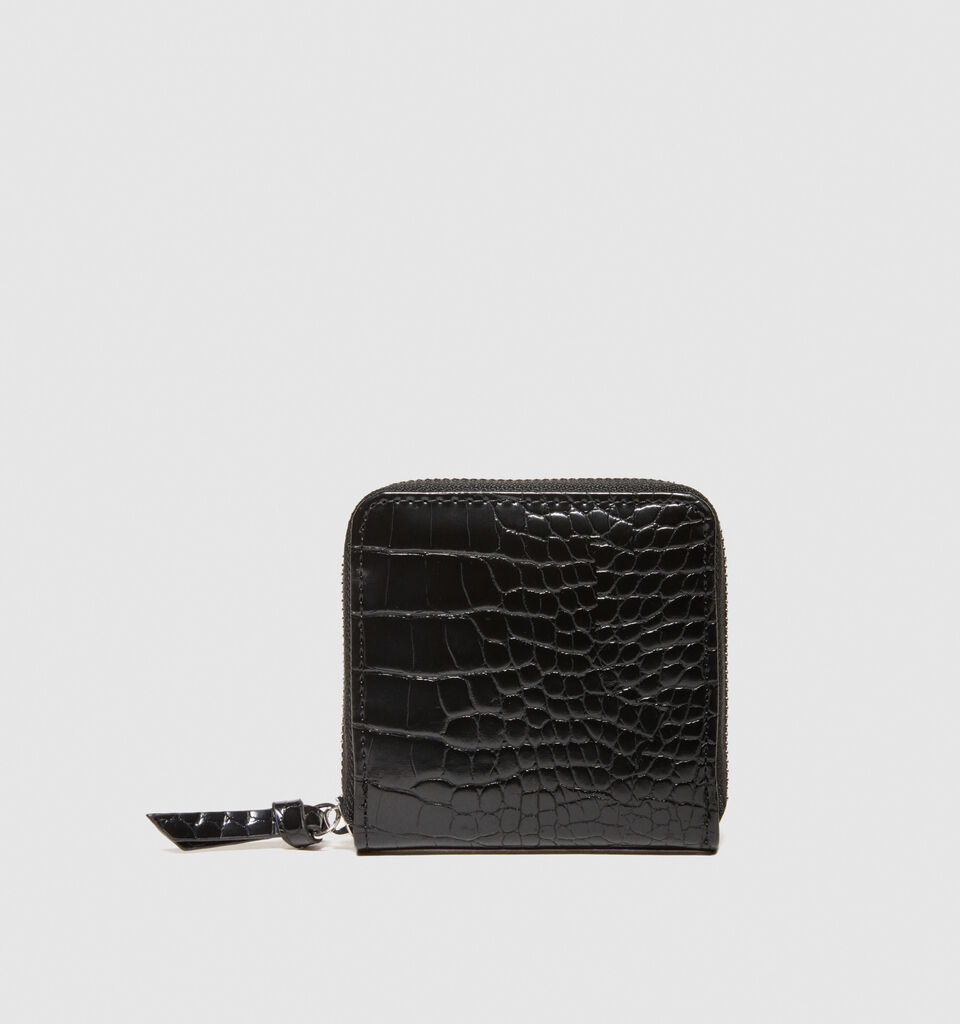 Medium crocodile print wallet - null - Black | Sisley image number 1